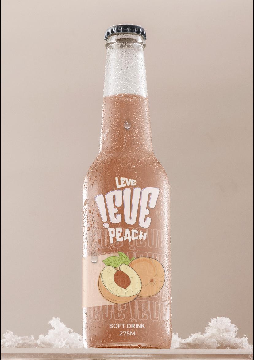 عبوات مشروب شعير غازي بنكهة الخوخ من ليف فود